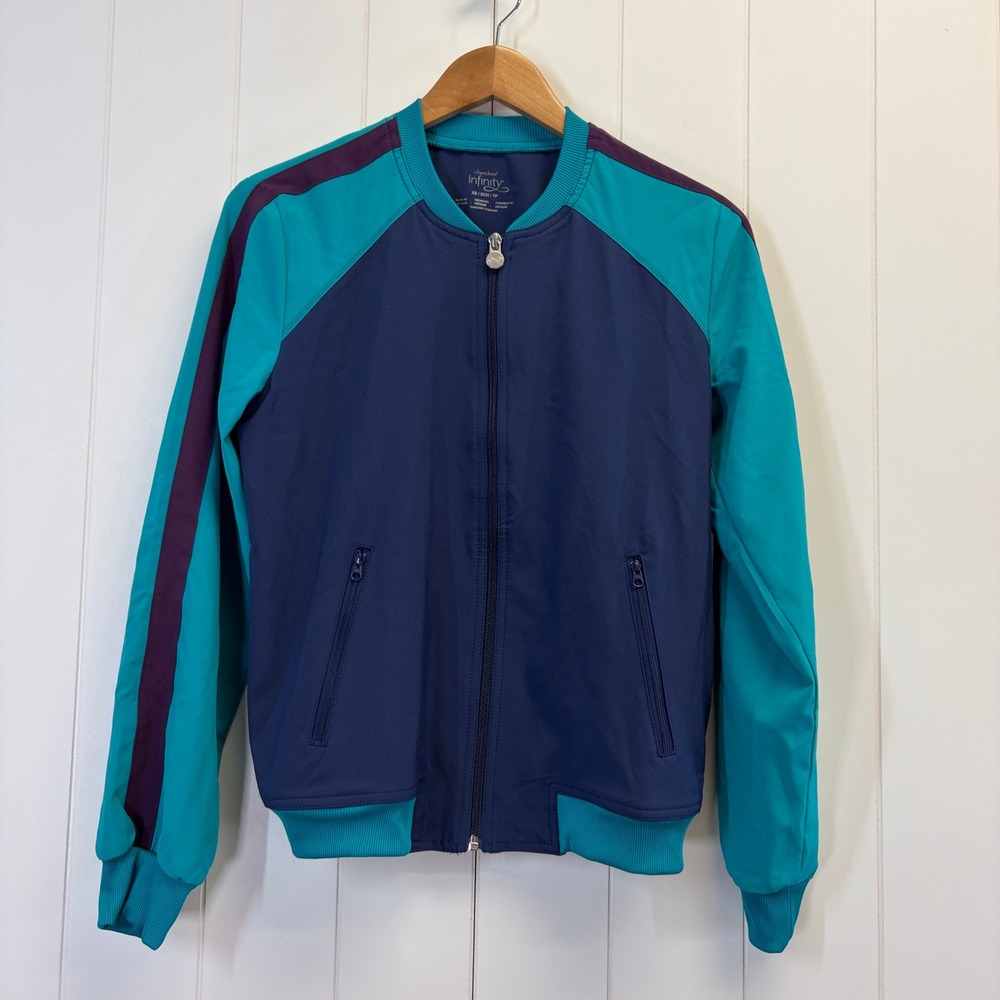 Cherokee Infinity Healthcare Scrub Jacket Women Size XS Medical Dental Sporty